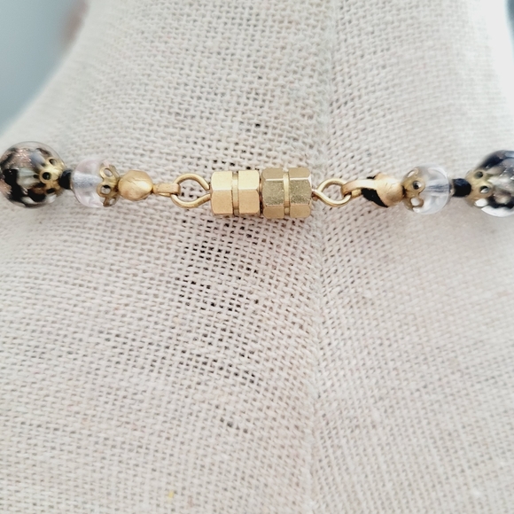 VINTAGE Murano Glass bead gold tone necklace - Picture 4 of 7